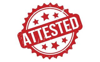 Attested Rubber Stamp Seal Vector
