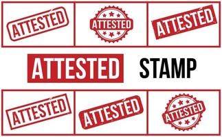 Attested Rubber Stamp set Vector