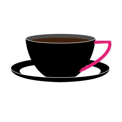 vector cup for tea with saucer in flat