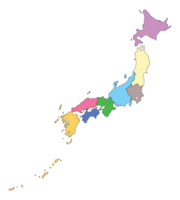 Japan map high details with colorful with Okinawa Islands. png