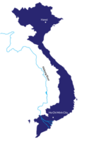 mapa de Vietnam incluye regiones, mekong río cuenca, tonle savia lago, y describir. png