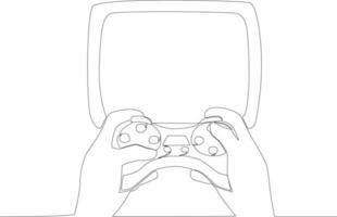 Hands play games using play station vector