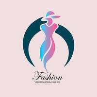 fashion people logo design concept template vector