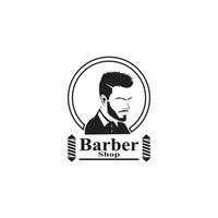 Barber Shop Hair Style Silhouette Vector Template