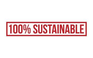 100 Percent Sustainable Rubber Stamp Seal Vector