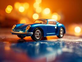 Toy car product photography dynamic bright background photo