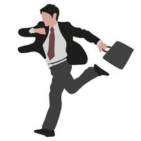 businessman running with briefcase ,good for graphic design resources. vector