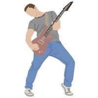 Man playing guitar ,good for graphic design resources. vector