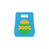 Easter, shopping bag, egg vector icon