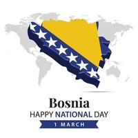 bosnia nacional día, 3d representación bosnia nacional día ilustración con 3d mapa y bandera colores tema vector