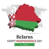 Belarus Independence Day, 3d rendering Belarus Independence Day illustration with 3d map and flag colors theme vector