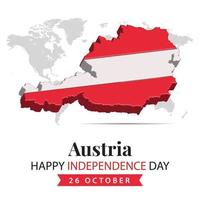 Austria Independence Day, 3d rendering Austria Independence Day illustration with 3d map and flag colors theme vector