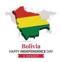 Bolivia Independence Day, 3d rendering Bolivia Independence Day illustration with 3d map and flag colors theme vector