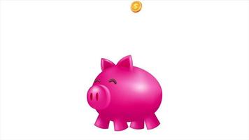 Piggy bank growing and making money, 3d vector animation suitable for icon, business and presentation websites video
