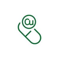 Vitamin Cu green vector icon