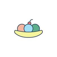 fruit ice cream colored dusk style vector icon