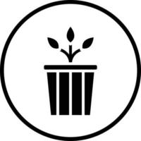 Plant Pot Vector Icon Design