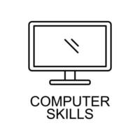 computer skills line vector icon