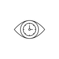 Eye, time, clock, work vector icon