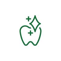 vitamina, diente verde vector icono