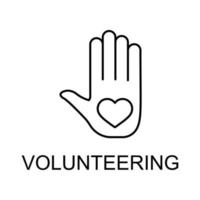 volunteering line vector icon