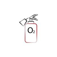 Firefighter, fire extinguisher two color vector icon