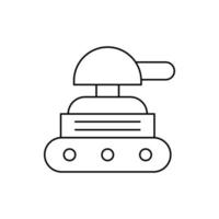 Robotic tank army technology vector icon