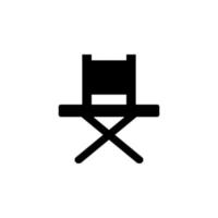 folding chair glyph vector icon