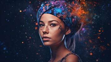 A captivating character portrait glitter image photo