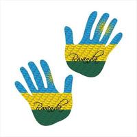 rwanda flag hand vector