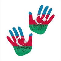 azerbaijan flag hand vector