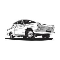 Clásico coche ilustración vector línea Arte