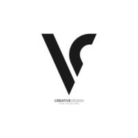 Modern letter V C or C V unique shape monogram logo vector