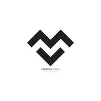 Modern letter V M unique shape creative monogram logo vector