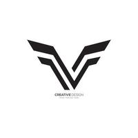 Modern letter V with flying wings traveling business logo vector