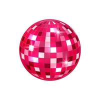 Bright mirror red disco ball for disco dance club. vector