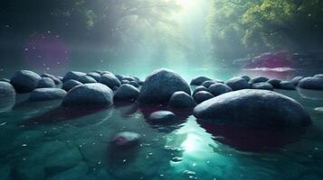 A beautiful clean pond view photo