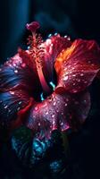 hibiscus flower with water drops photo