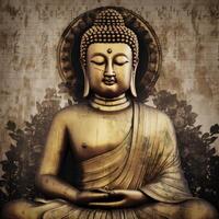 Peaceful buddha as album cover for mediation photo