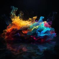 Colourful flowing tempest powder explosion photo