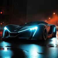 Future car dark cinematic photo