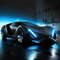 futuro coche oscuro cinematográfico generativo ai foto