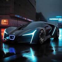 futuro coche oscuro cinematográfico generativo ai foto