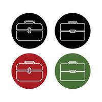 Briefcase  Button icon set. Vector EPS.