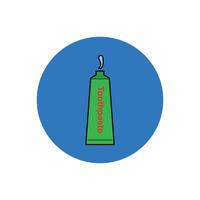 Colorful Toothpaste icon. Button Style Vector EPS.