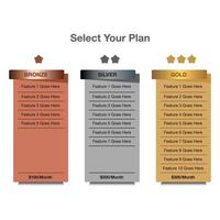 Pricing Table Templet Design. Vector EPS.