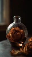 beautiful wilted flowers in a vase photo