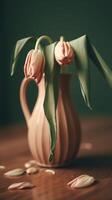 beautiful wilted flowers in a vase photo