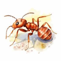 A watercolor illustration painting of a fire ant photo