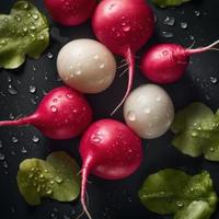 image of Radish seamless background visible drops of water photo